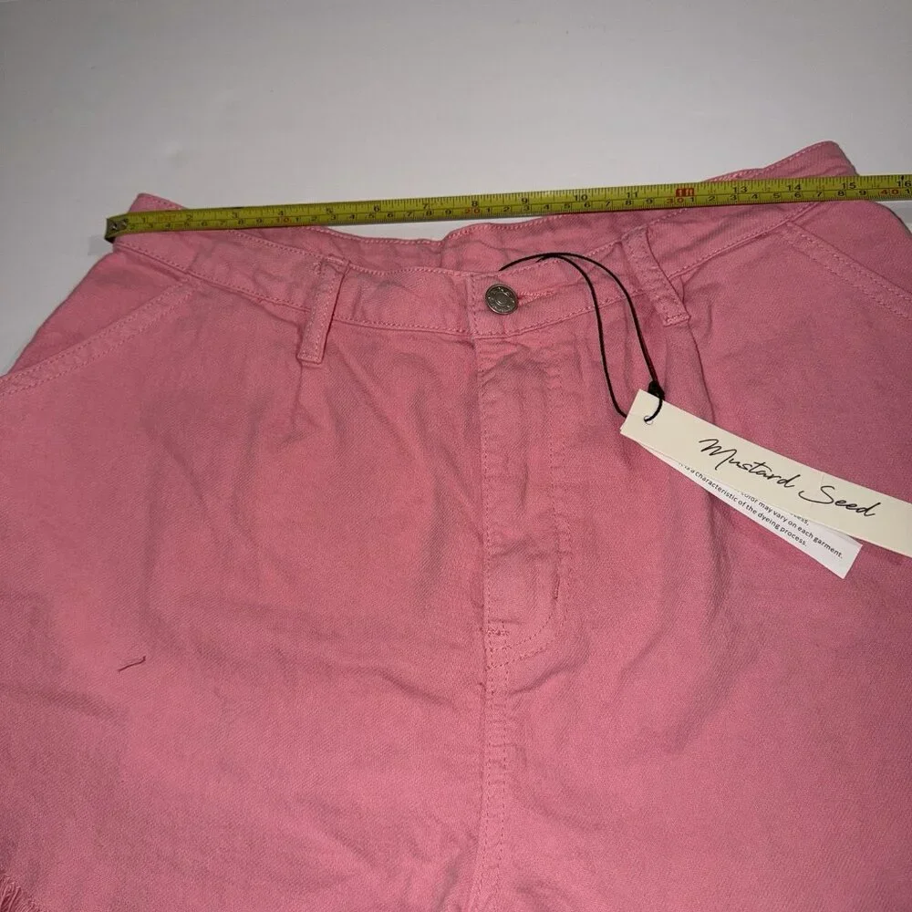 Mustard Seed Pink Shorts High Rise‎ Large Cutoff NEW Summer Festival Boho Beach
